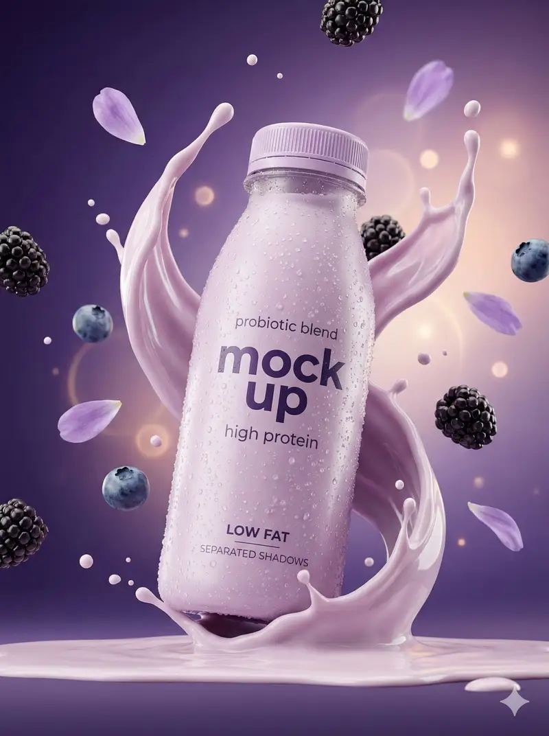 Preview of Hyper-Realistic Commercial Product Photography Showcase (Yogurt & Electrolyte)