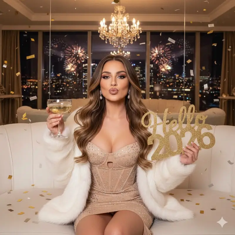 پیش‌نمایش Luxury New Year's Eve Portrait with Props