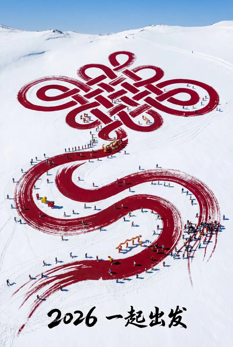 Preview of Aerial Art: Chinese Knot Landscape for 2026 Winter Games Prompt