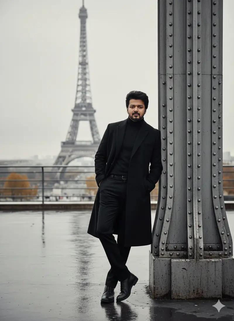 Preview of Cinematic Portrait in Rainy Paris