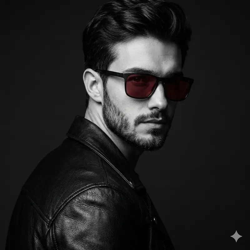 Preview of Black and White Fashion Portrait with Exact Facial Structure