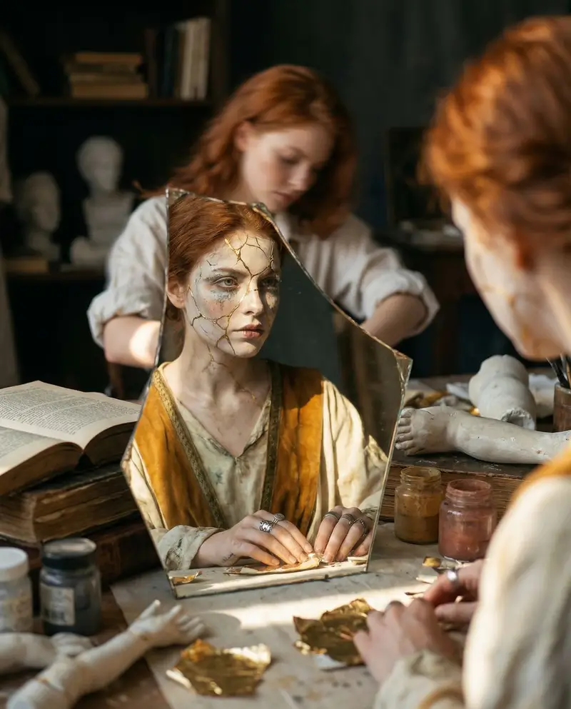 Preview of Reflected Relic: Surreal Artisan Portrait