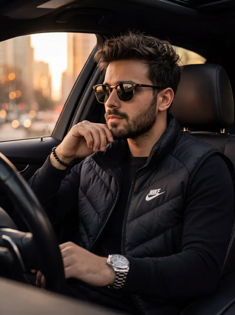 پیش‌نمایش پرتره سینمایی مرد داخل ماشین