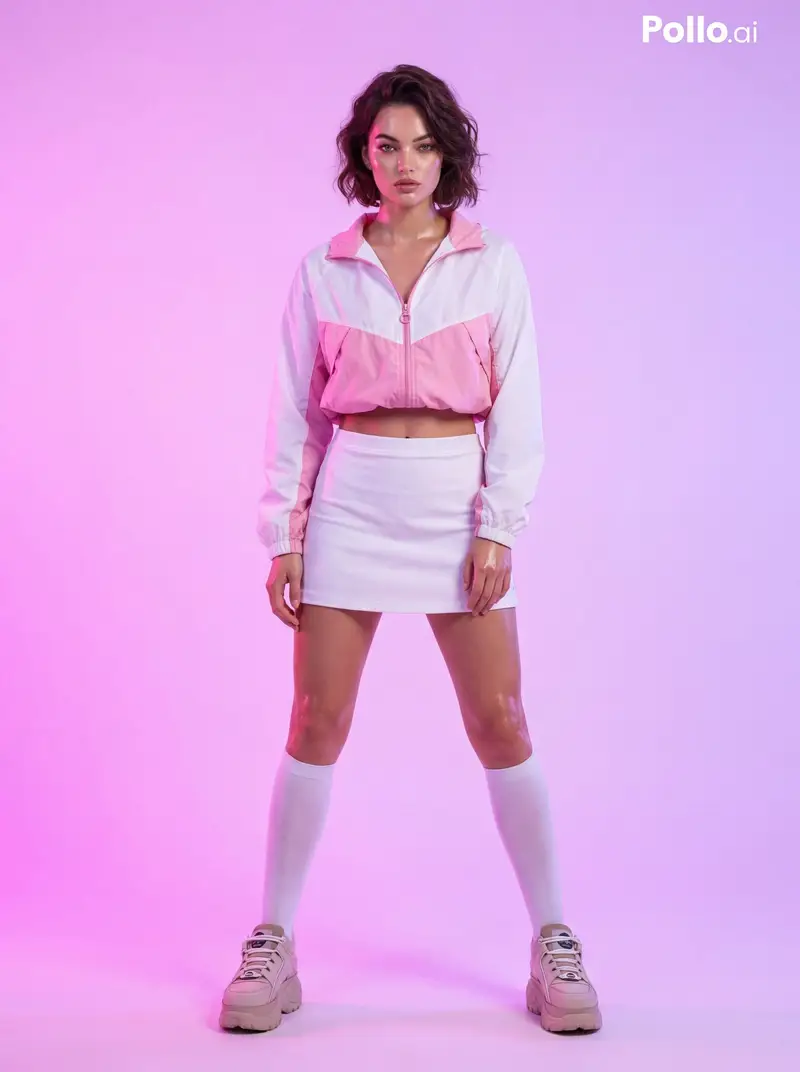 Preview of Fashion Photoshoot with Neon Gradient Background