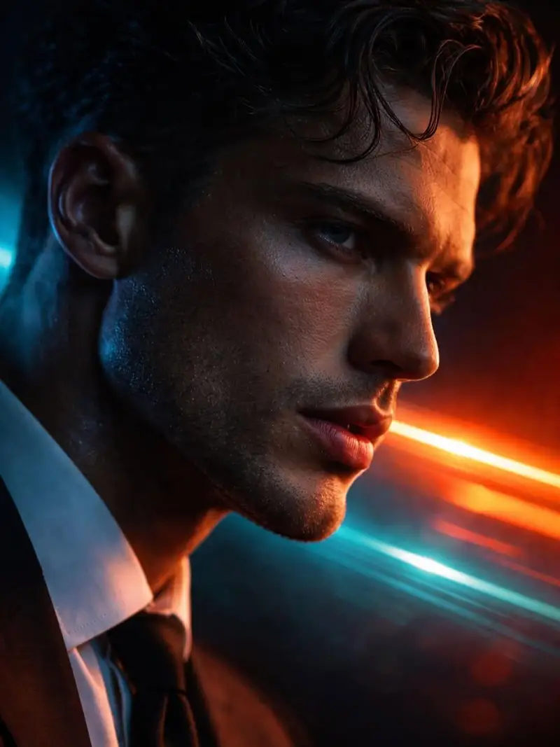 Preview of Hyper-realistic Futuristic Noir Portrait Prompt