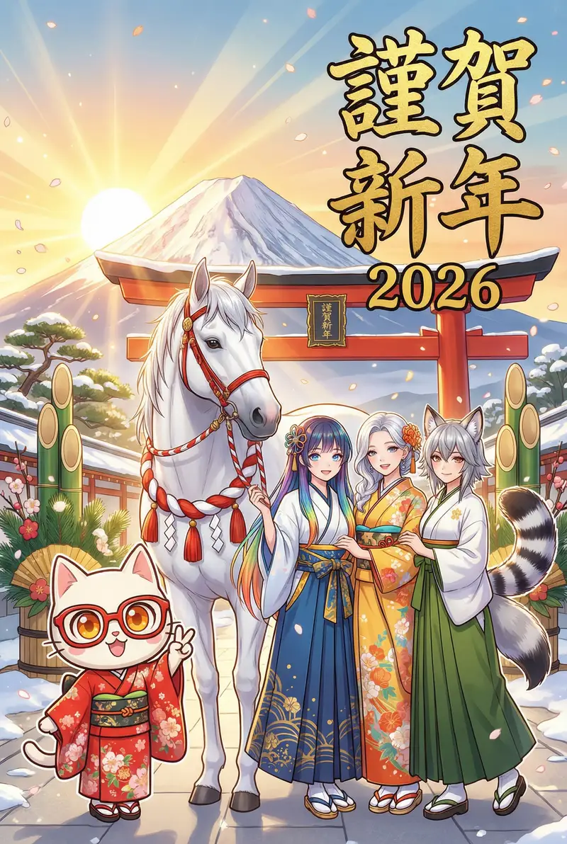 Preview of New Year's Card Generation with Character Synchronization and Typography