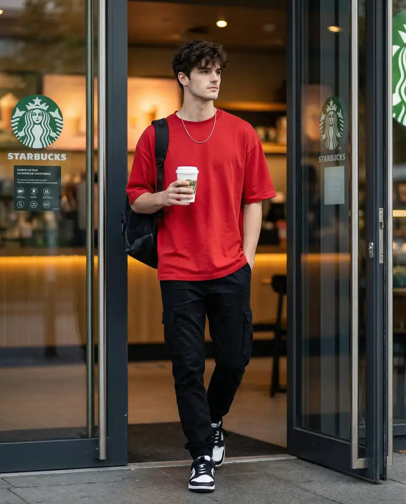 پیش‌نمایش Cinematic Editorial of a Young Man Leaving a Café