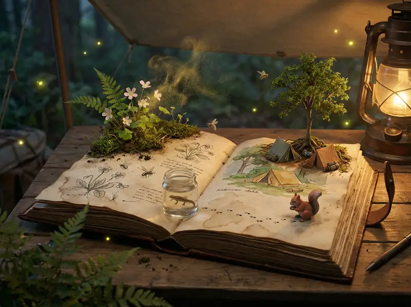 پیش‌نمایش Naturalist Field Journal Ecosystem Scene