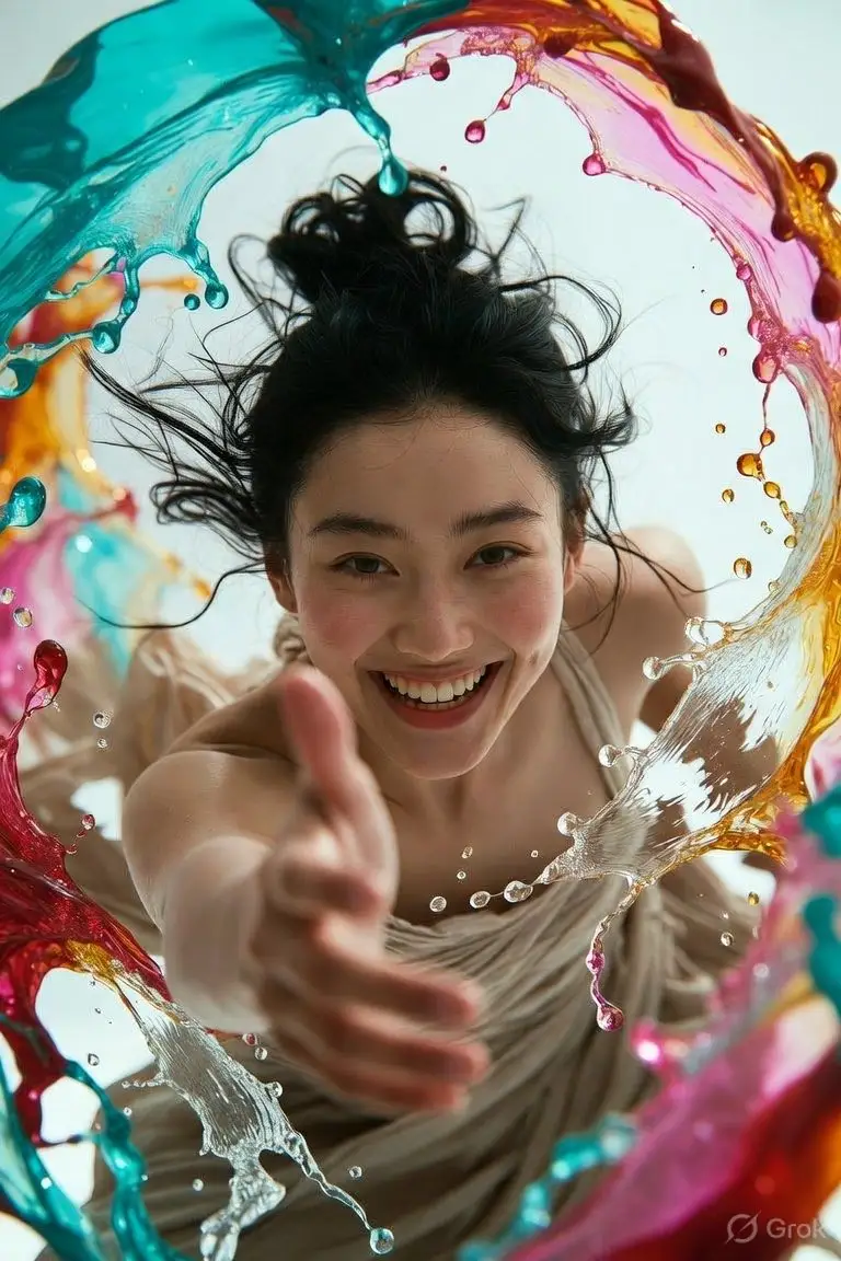Preview of Cinematic Liquid Splash Portrait