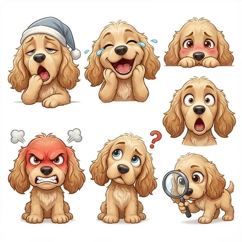 Preview of Kid-Friendly Emotion Illustrations (Cartoon Dog)