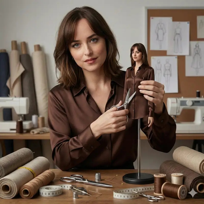 Preview of Cinematic Portrait of Tailor and Miniature Mannequin