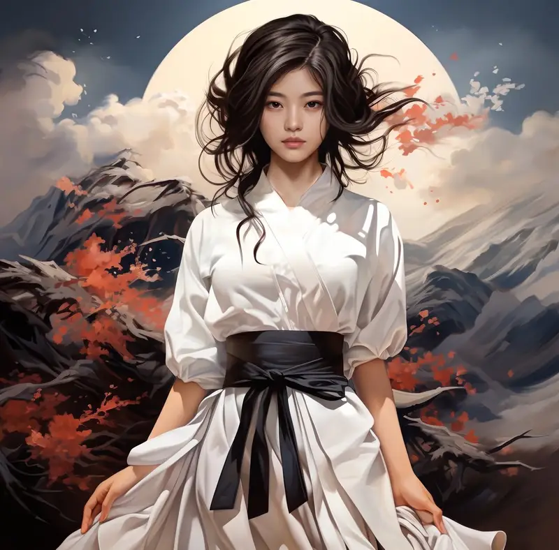 Preview of Anime Fine Art Moonlight Mountains