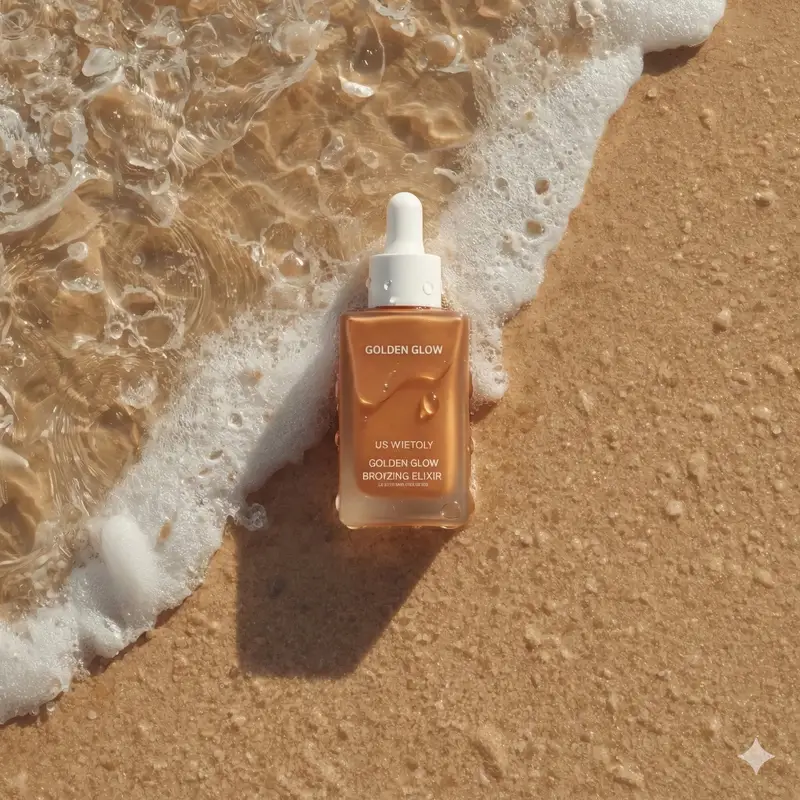 Preview of Ultra-Realistic Skincare Product Photography on Wet Beach Sand