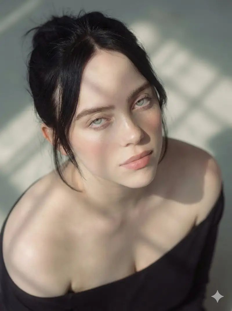 Preview of Multi-frame cinematic portrait prompt for Ana De Armas, Billie Eilish, and Sydney Sweeney (Hindi/English)