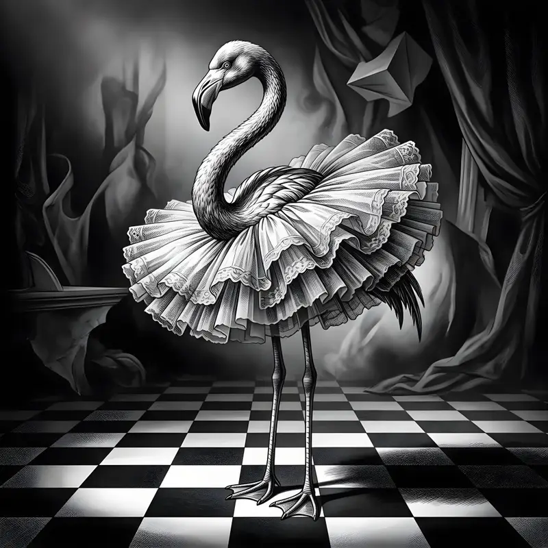 Preview of Surreal Flamingo in Tutu