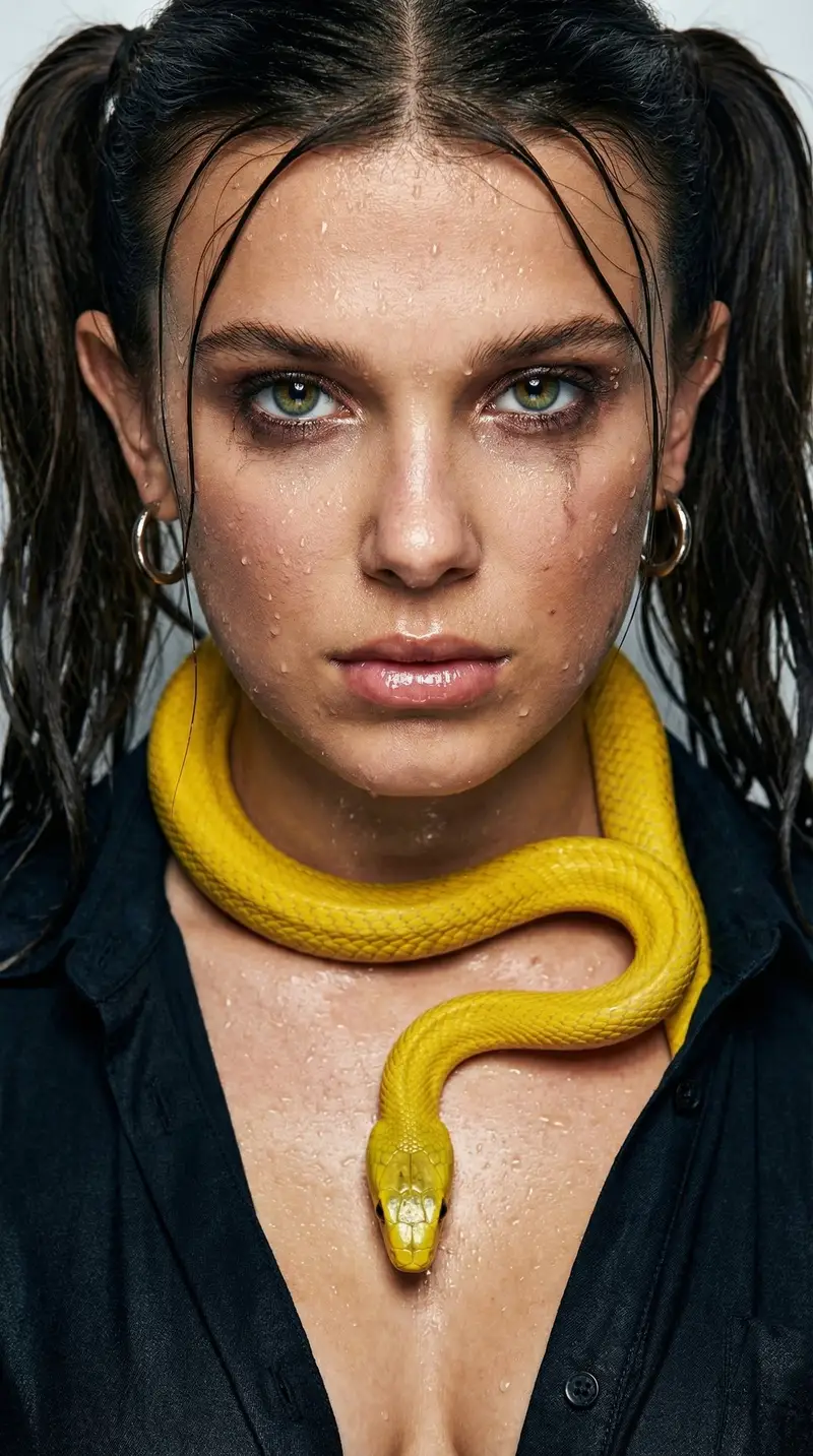 Preview of High-Fashion Portrait with Mamba Snake and Tarantula