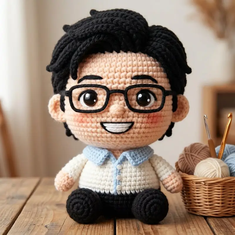 Preview of Amigurumi-style Scissor Man Image Generation Prompt