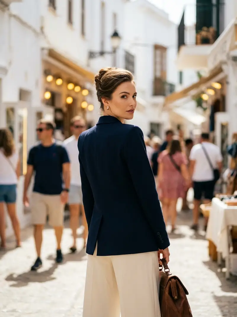 Preview of High Fashion Mediterranean Street Portrait Prompt