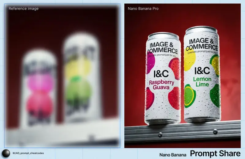 Preview of Two Soda Cans Product Photography Prompt