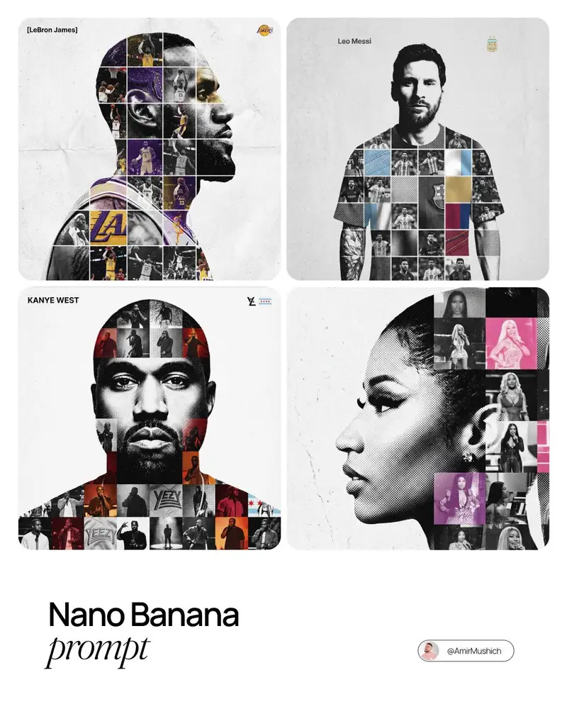 Preview of Photo-Grid Tribute Poster Design Prompt