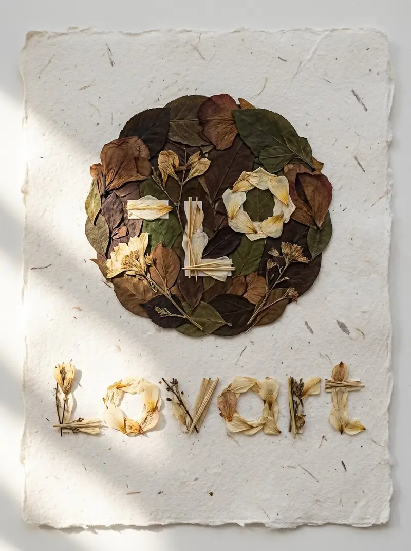 Preview of Pressed Flower Logo Flat Lay Composition