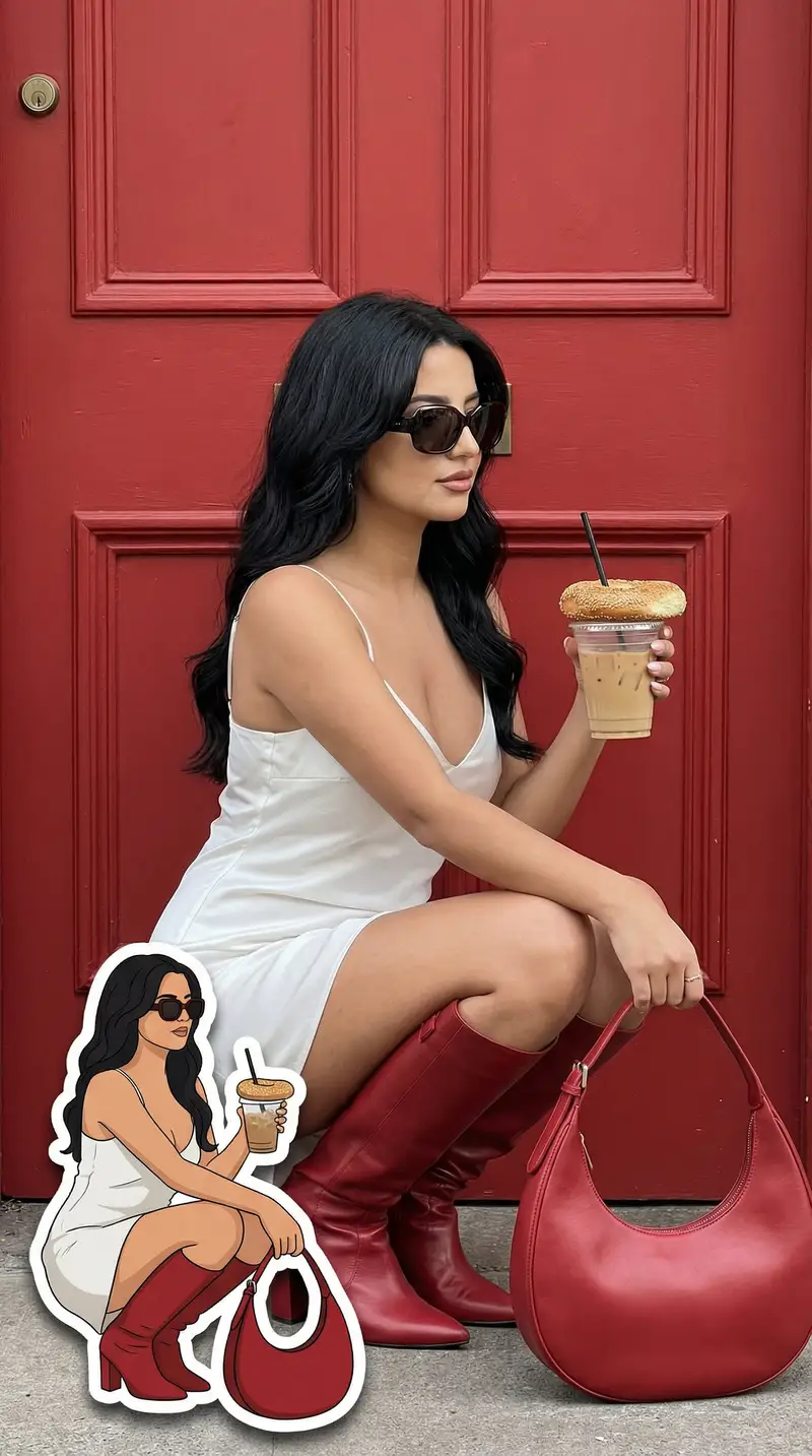 Preview of Fashion Editorial with Exact 2D Cartoon Duplicate