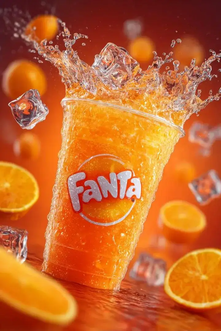 Preview of Fanta Soda Product Photography with Splashes