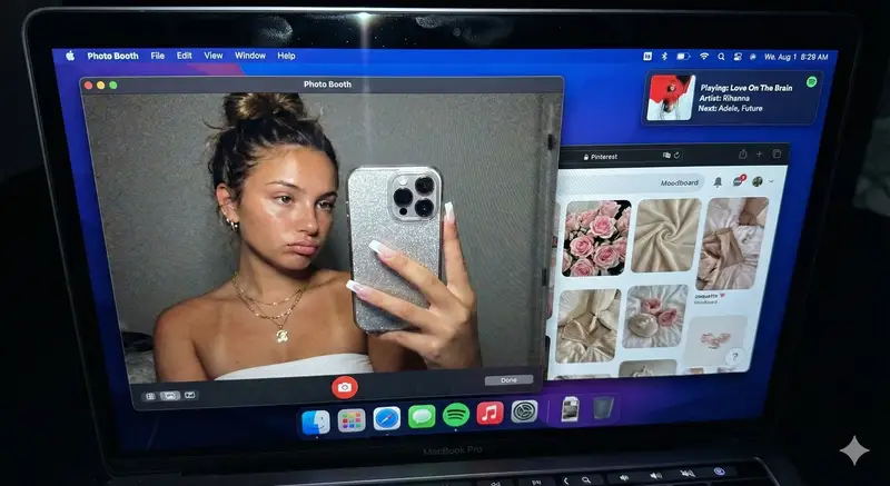 Preview of Hyper-realistic MacBook Screen POV Shot Prompt