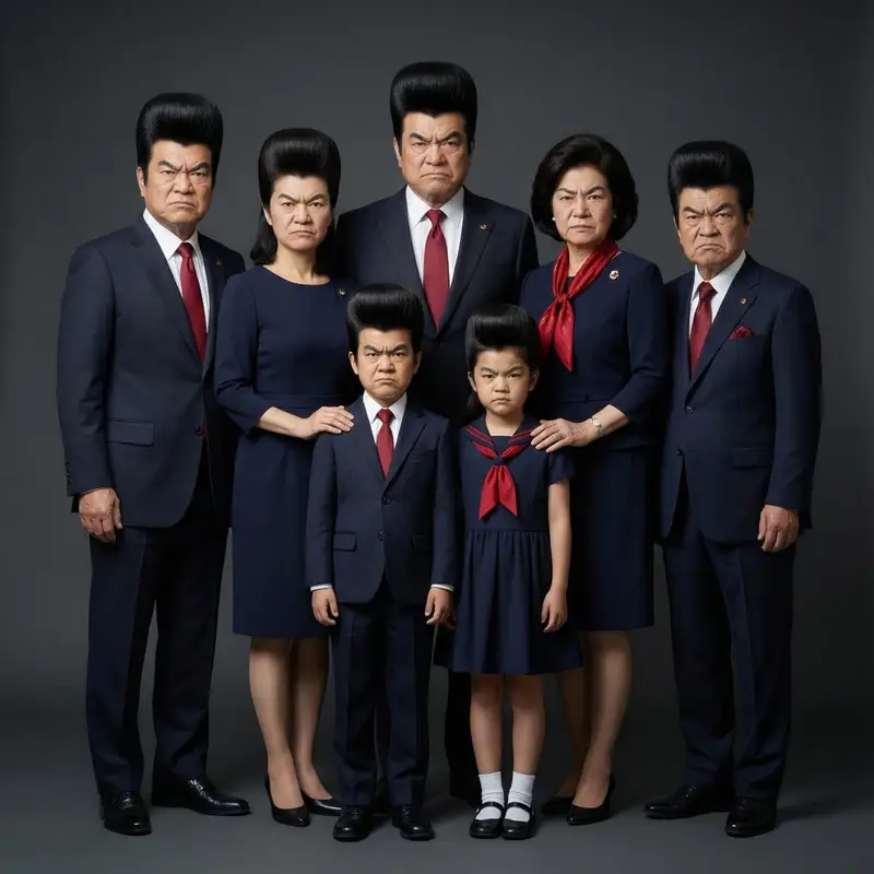 Preview of Hyper-Realistic Family Portrait with Identical Faces