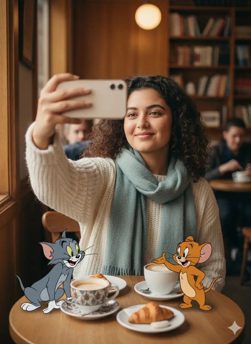پیش‌نمایش Photorealistic Selfie with Cartoon Crossover
