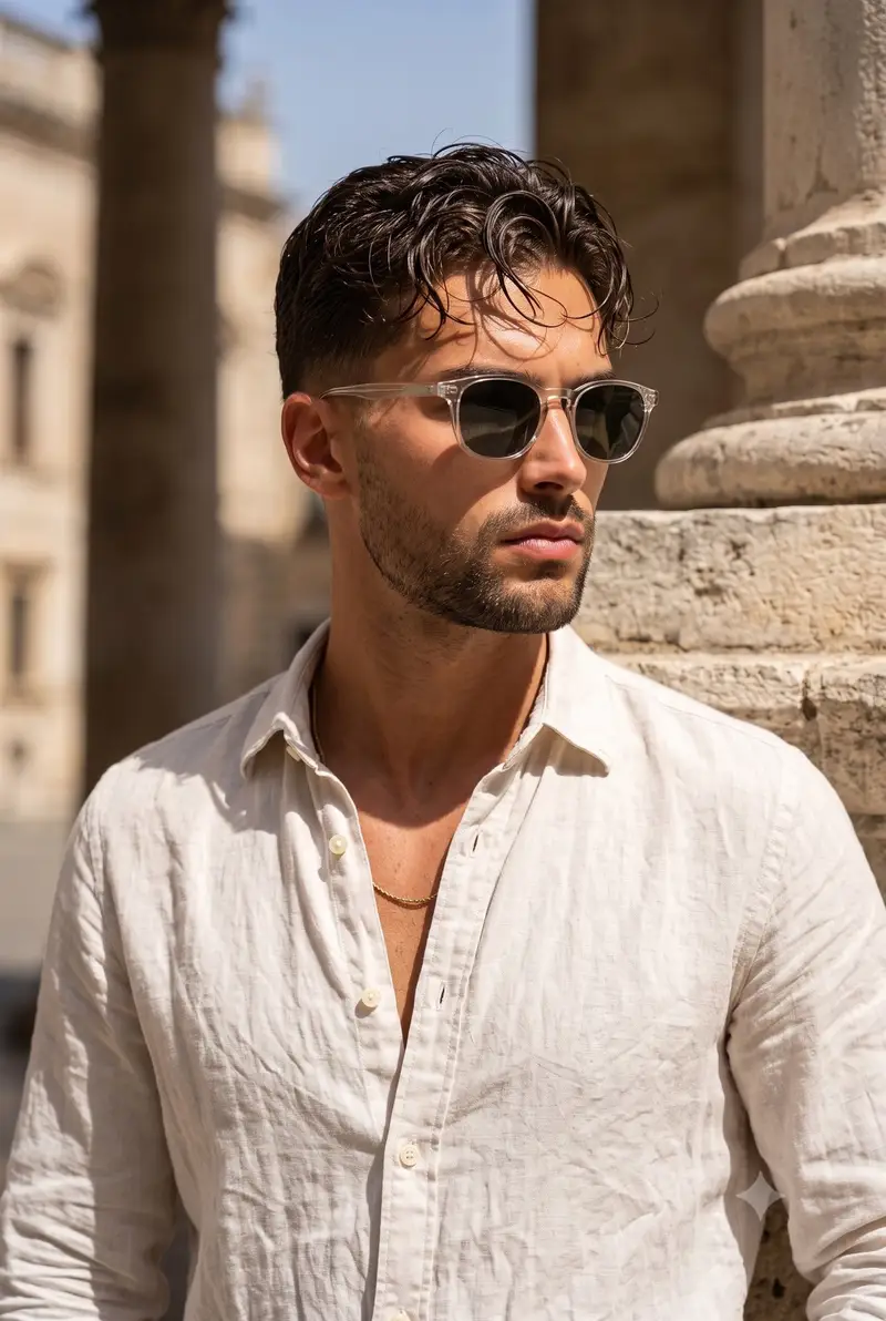 Preview of Mediterranean Male Sun-Drenched Portrait
