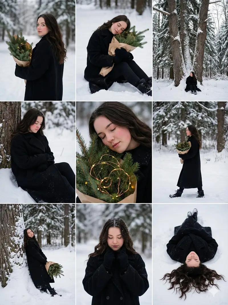 Preview of Ethereal Winter Forest Storyboard Prompt