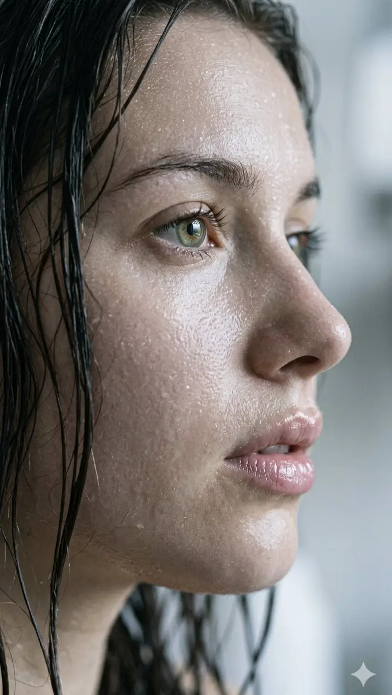 Preview of Extreme Close-up Portrait with Glistening Skin