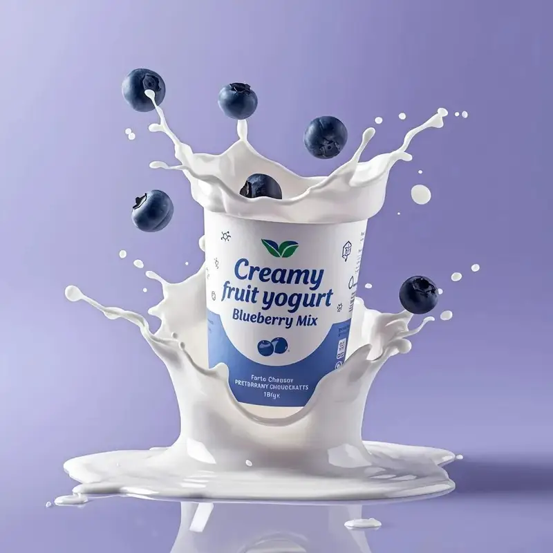 Preview of High-End Commercial Yogurt Product Photography Prompt