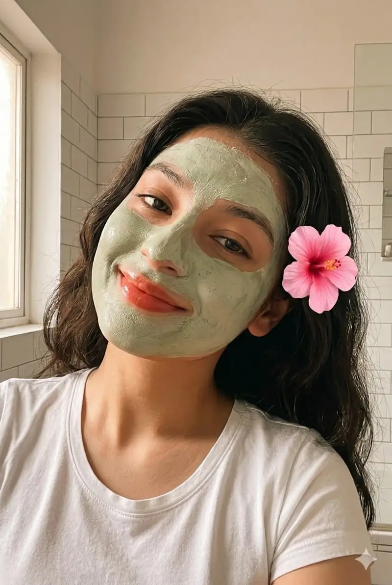 پیش‌نمایش سلفی حمام با ماسک گِلی صورت