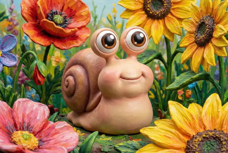 Preview of Painted Chibi Snail Macro View