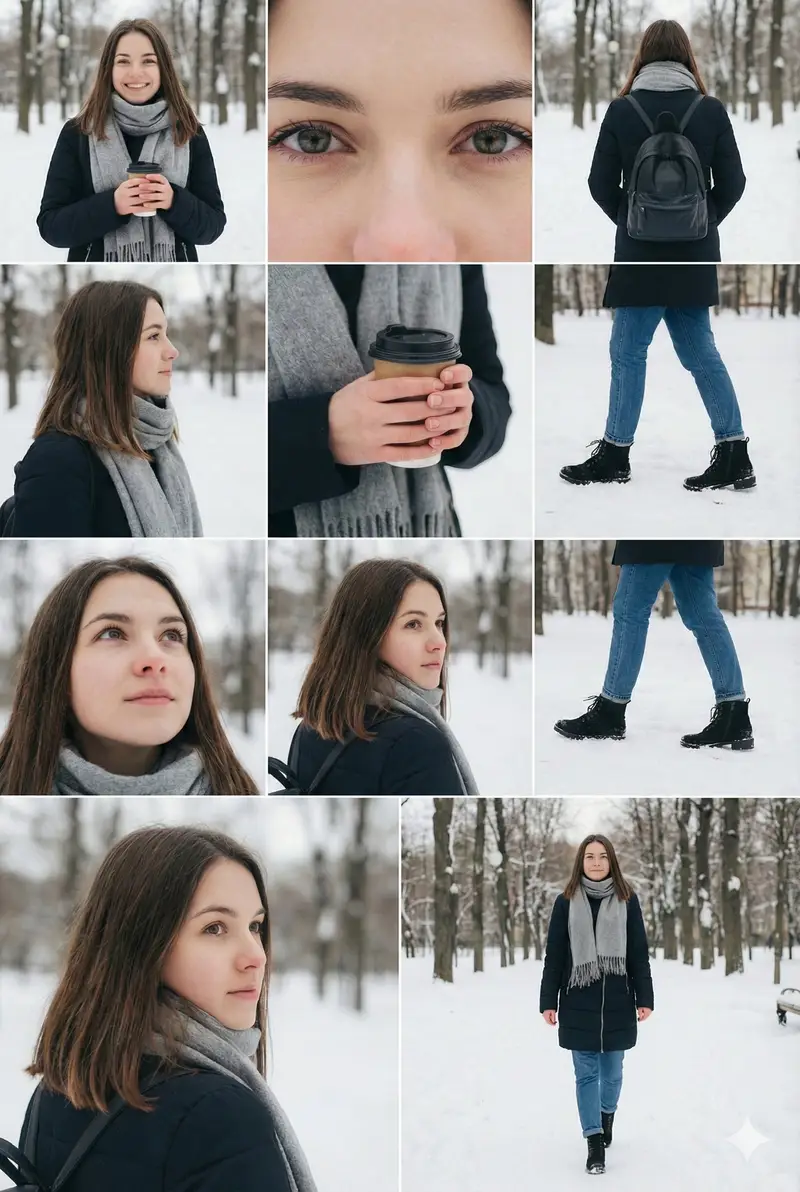 Preview of Cinematic Winter Fashion Photoshoot Prompt for Nano Banana Pro