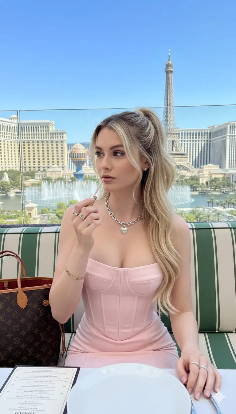 Preview of Sydney Sweeney Over-the-Shoulder Smile in Las Vegas
