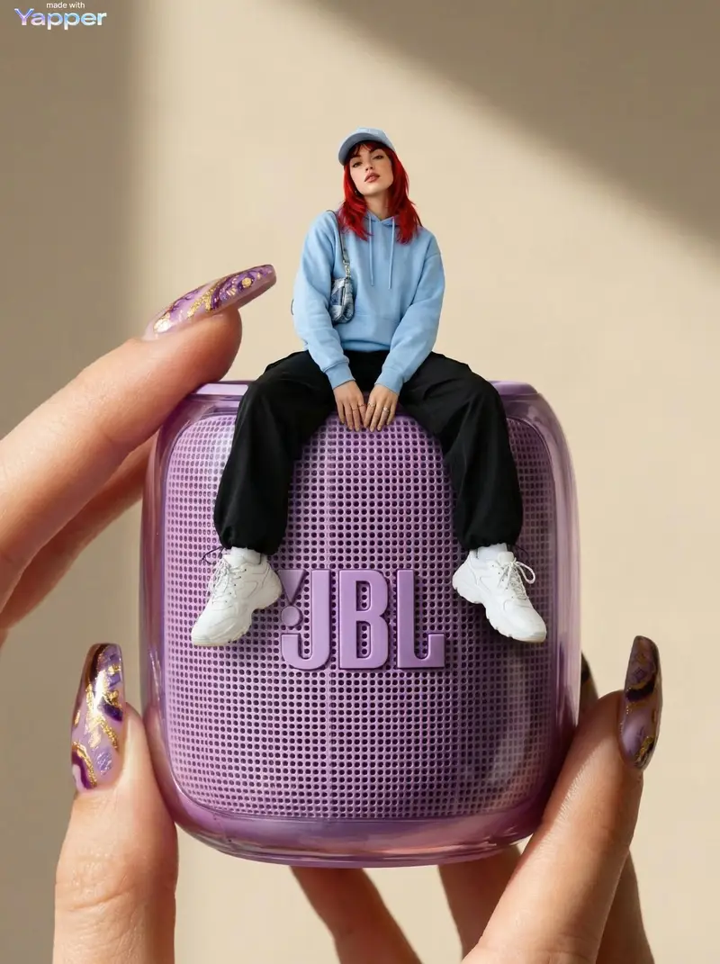 پیش‌نمایش Forced Perspective Miniature Woman on Speaker