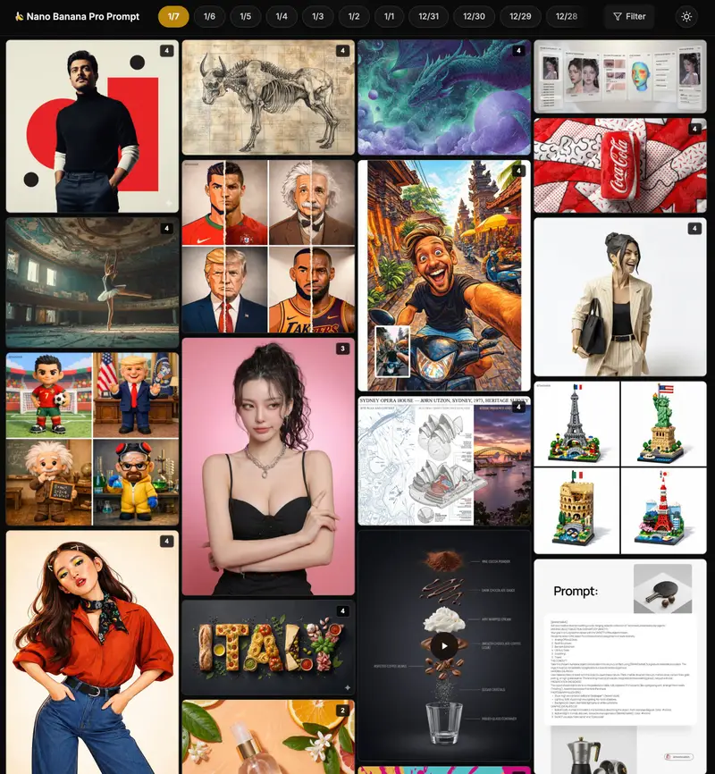 Preview of Nano Banana Pro Community Hot Prompts Compilation