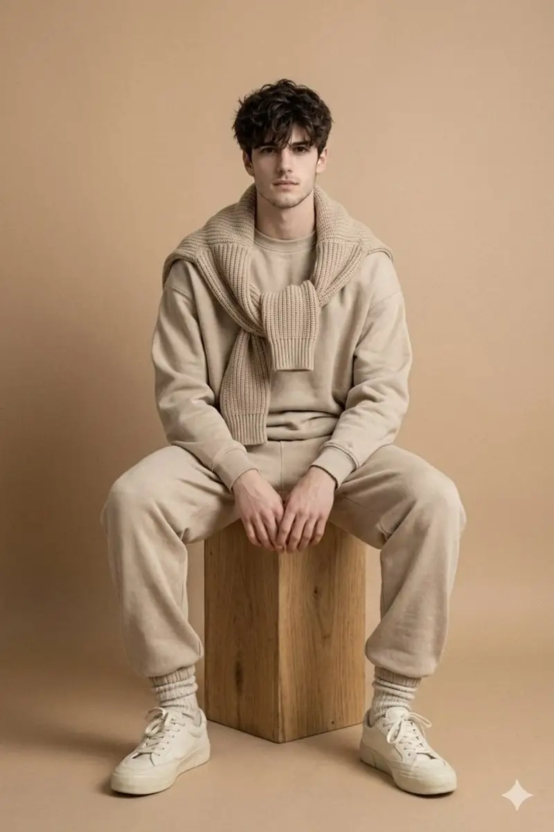 Preview of Minimalist Studio Fashion Photo of Young Man