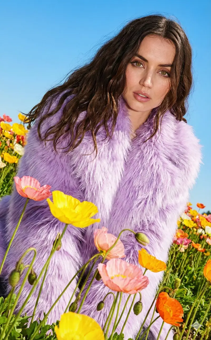 Preview of Harsh Flash Fashion Portrait in Flower Field Prompt