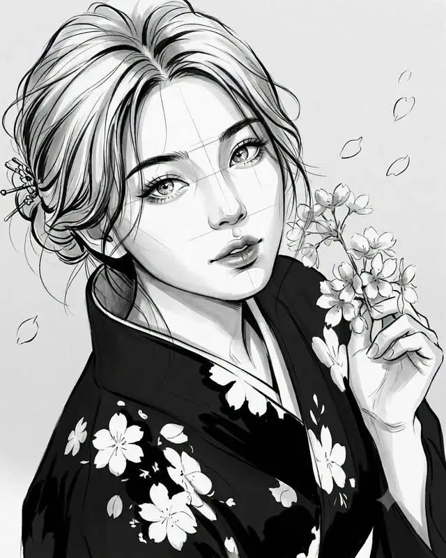 Preview of Monochrome Ink Fashion Illustration