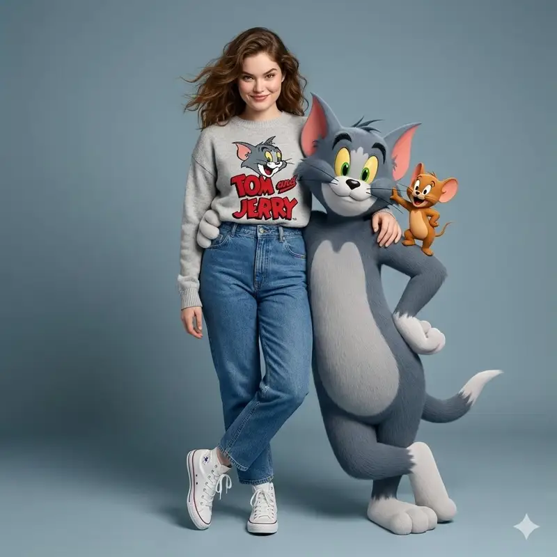 Preview of Hyper-Realistic Tom & Jerry Interaction Portrait