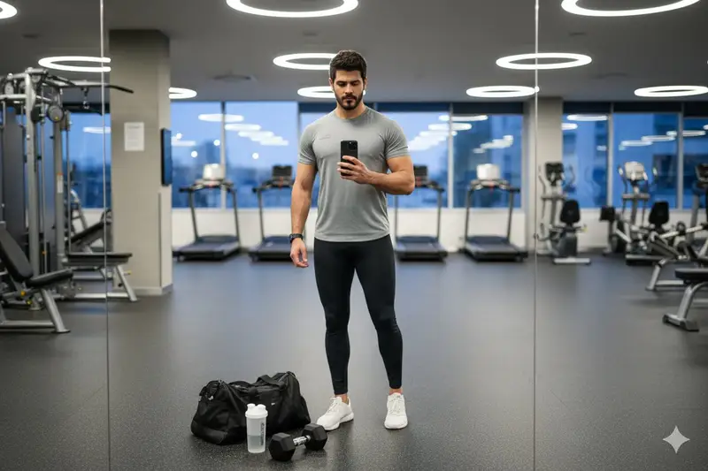 Preview of Clean Modern Gym Mirror Selfie