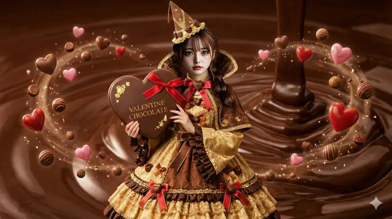 Preview of AI Illustration of a Wizard Making Valentine's Day Chocolate