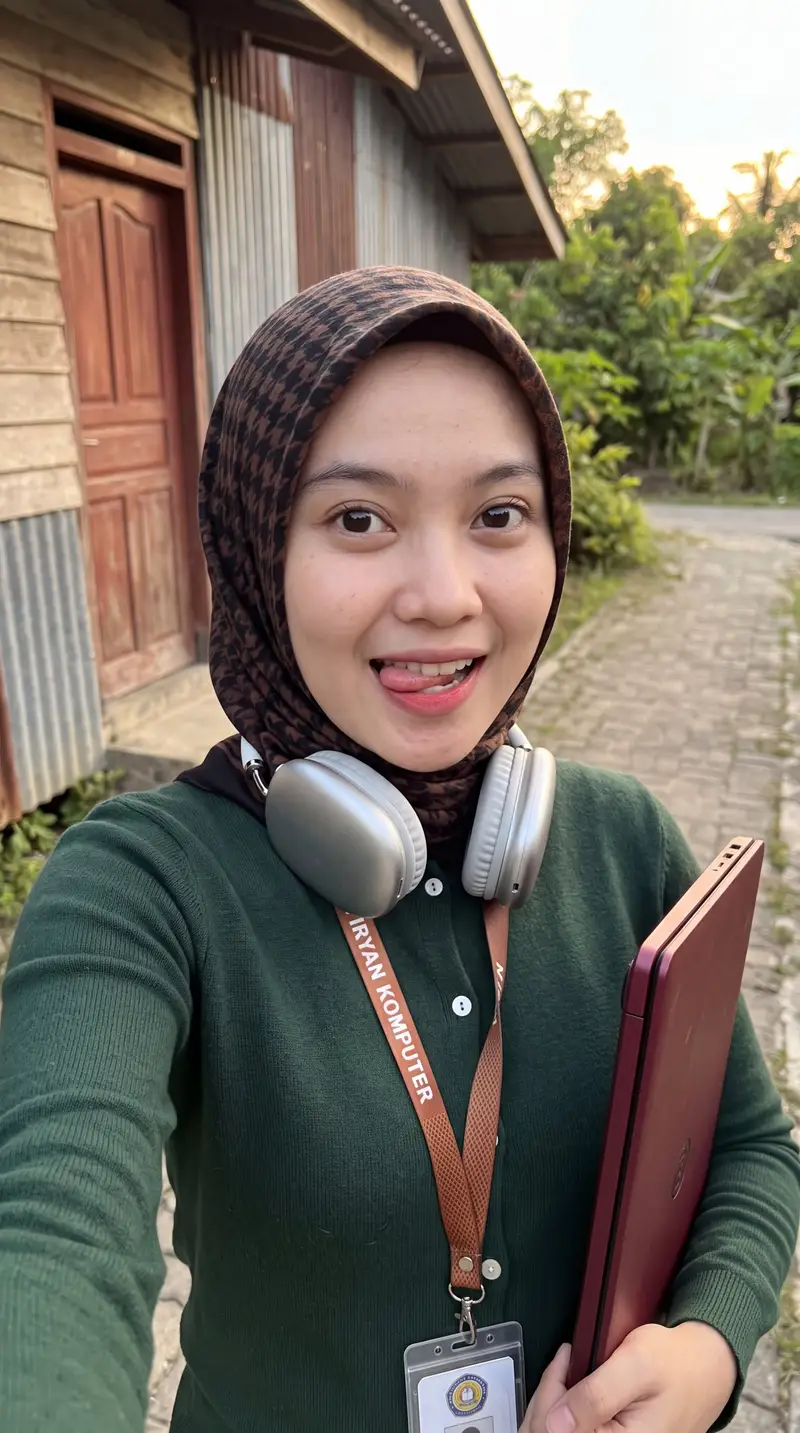 پیش‌نمایش Casual Hijab Selfie Portrait