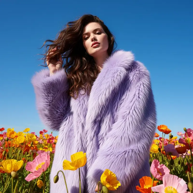 Preview of Outdoor Fashion Portrait in Flower Meadow Prompt