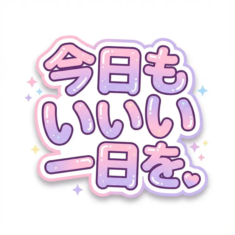 Preview of Kawaii Japanese Anime-Style POP Typography Sticker