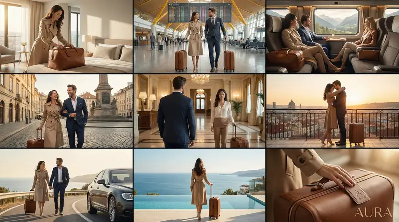 Preview of Commercial Ad Storyboard Prompt for Luxury Luggage